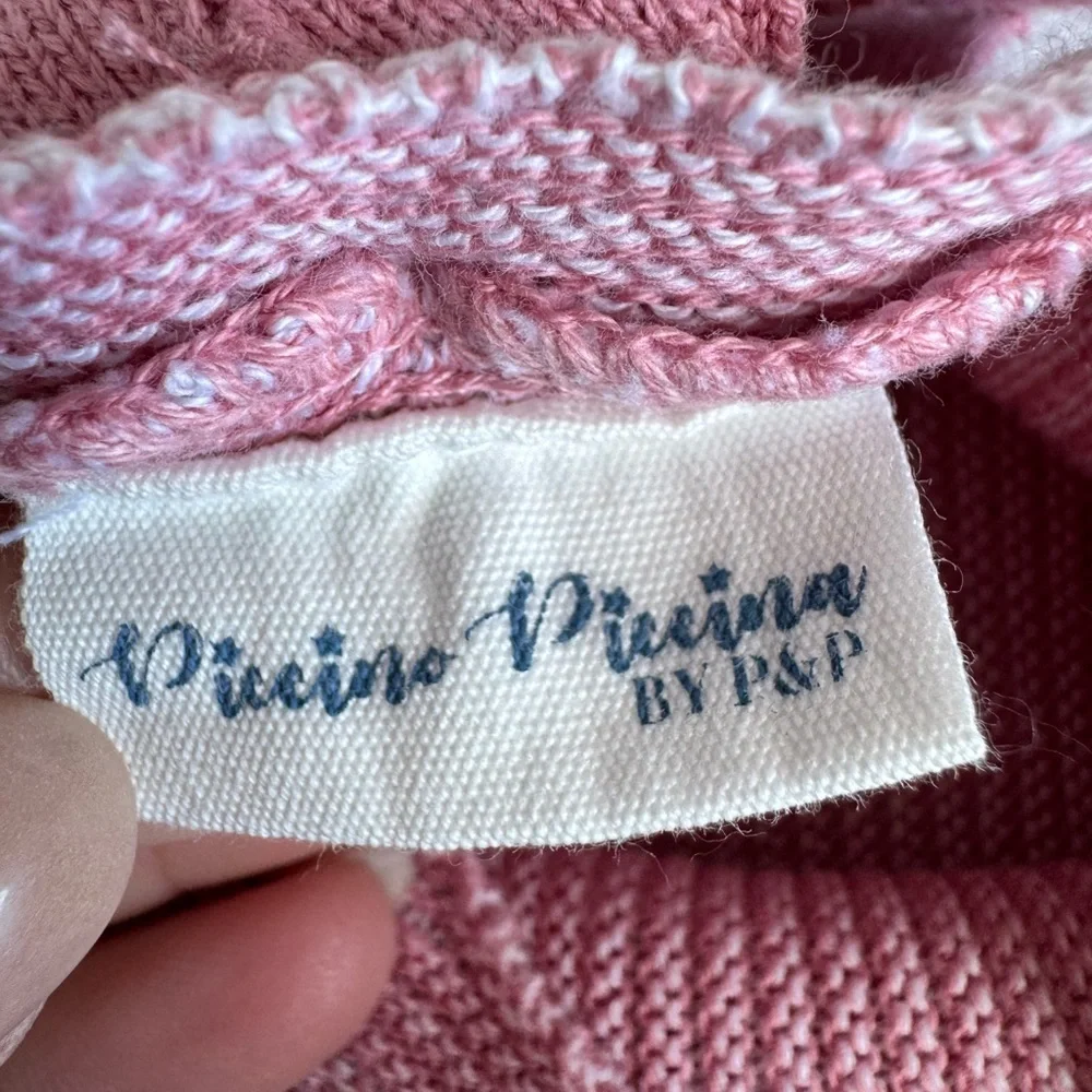 Piccino Piccina P&P‎ Baby Girl Pink 18 m Knit One Piece Cross Back 100% Cotton